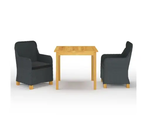 3-Osaline Aiamööbli Komplekt, Tumehall