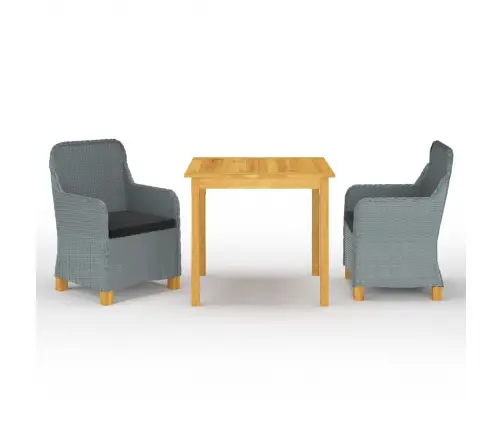 3-Daļīgs Dārza Mēbeļu Komplekts, Gaiši Pelēks Vidaxl