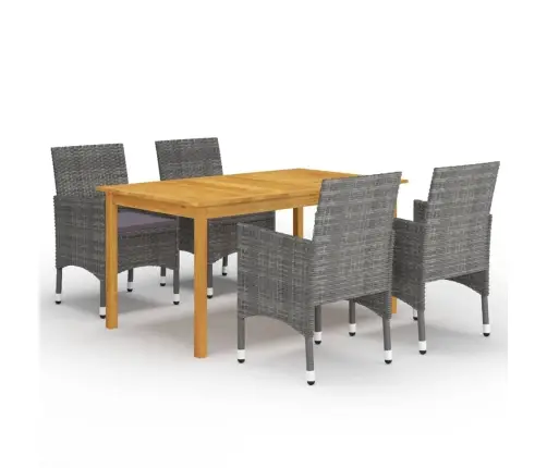 5-Daļīgs Dārza Mēbeļu Komplekts, Pelēks Vidaxl