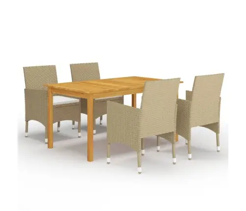 5-Osaline Aiamööblikomplekt, Beež