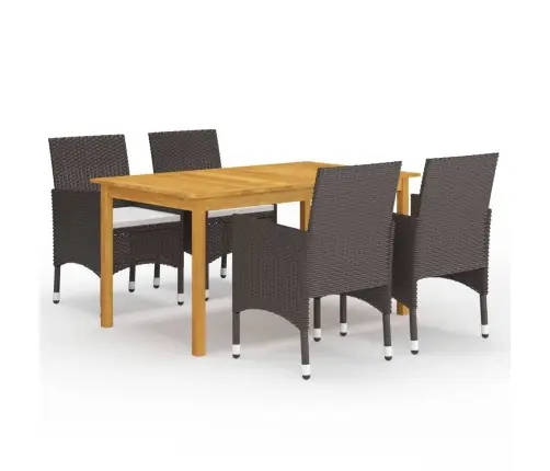 5-Daļīgs Dārza Mēbeļu Komplekts, Brūns Vidaxl