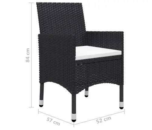 7-Daļīgs Dārza Mēbeļu Komplekts, Melns Vidaxl 7-Daļīgs Dārza Mēbeļu Komplekts, Melns Vidaxl