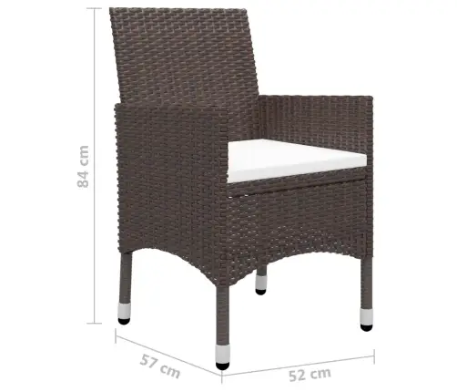 Sodo Valgomojo Baldų Komplektas, 7 Dalių, Rudos Spalvos