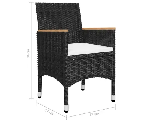 5-Daļīgs Dārza Mēbeļu Komplekts, Melns Vidaxl