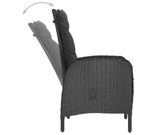 5-Daļīgs Dārza Mēbeļu Komplekts, Melns Vidaxl