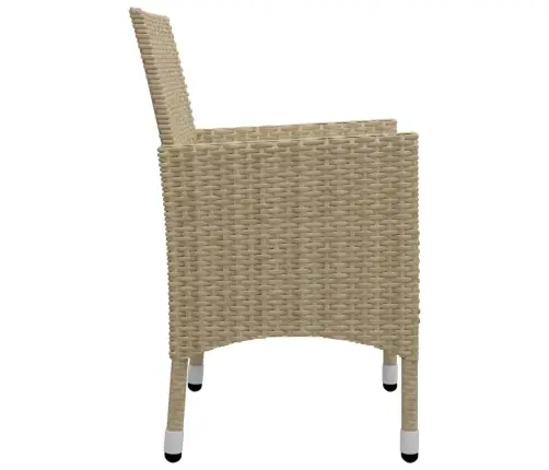 Sodo Valgomojo Baldų Komplektas, 7 Dalių, Smėlio Spalvos