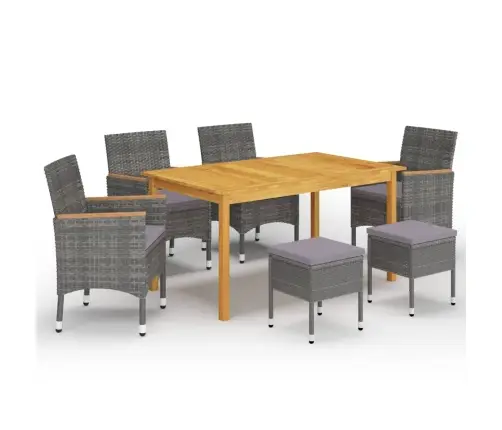 7-Daļīgs Dārza Mēbeļu Komplekts, Pelēks Vidaxl