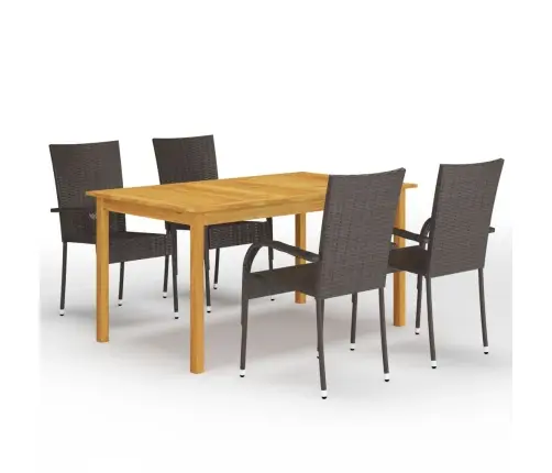 5-Daļīgs Dārza Mēbeļu Komplekts, Brūns Vidaxl