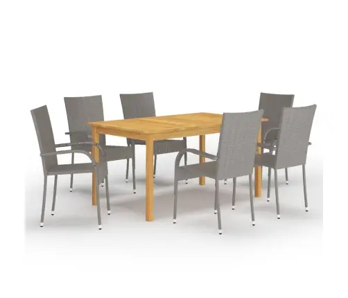 7-Daļīgs Dārza Mēbeļu Komplekts, Pelēks Vidaxl