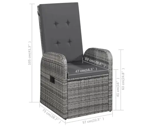 5-Osaline Aiamööblikomplekt, Hall