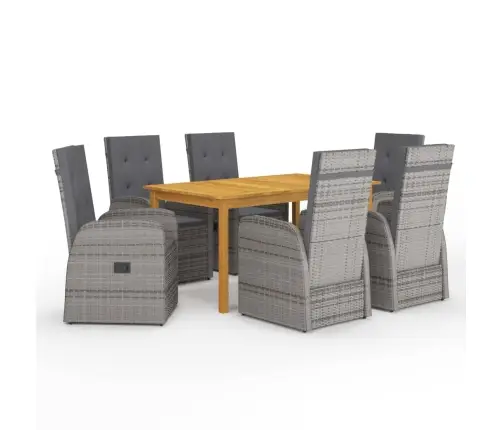 7-Daļīgs Dārza Mēbeļu Komplekts, Pelēks Vidaxl