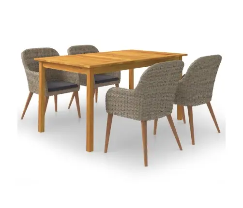 5-Daļīgs Dārza Mēbeļu Komplekts, Brūns Vidaxl