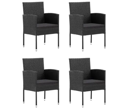 5-Daļīgs Dārza Mēbeļu Komplekts, Melns Vidaxl