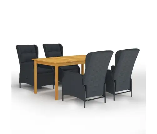 5-Osaline Aiamööbli Söögikomplekt, Tumehall