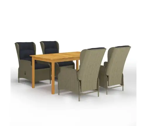 5-Daļīgs Dārza Mēbeļu Komplekts, Brūns Vidaxl