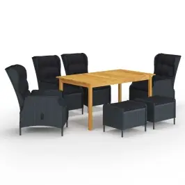 7-Daļīgs Dārza Mēbeļu Komplekts, Tumši Pelēks Vidaxl