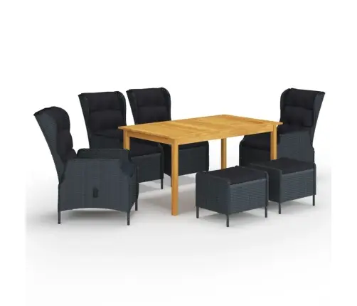 7-Daļīgs Dārza Mēbeļu Komplekts, Tumši Pelēks Vidaxl