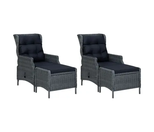 7-Daļīgs Dārza Mēbeļu Komplekts, Tumši Pelēks Vidaxl