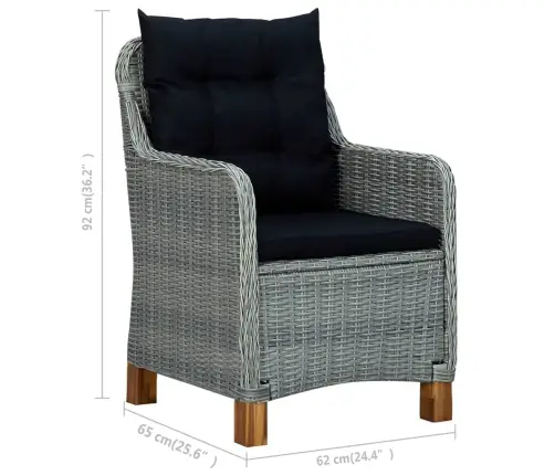 5-Daļīgs Dārza Mēbeļu Komplekts, Gaiši Pelēks Vidaxl