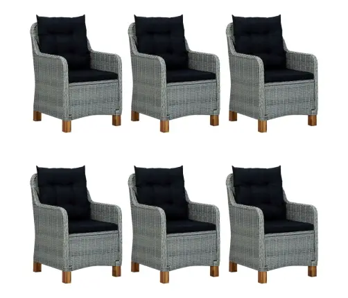 Sodo Valgomojo Baldų Komplektas, 7 Dalių, Šviesiai Pilkas