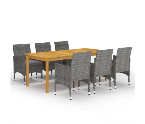 7-Daļīgs Dārza Mēbeļu Komplekts, Pelēks Vidaxl