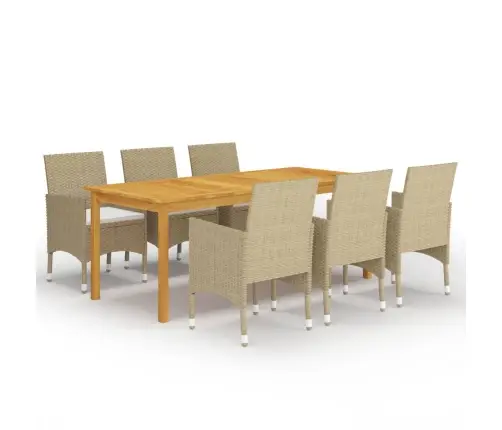 7-Daļīgs Dārza Mēbeļu Komplekts, Bēšs Vidaxl