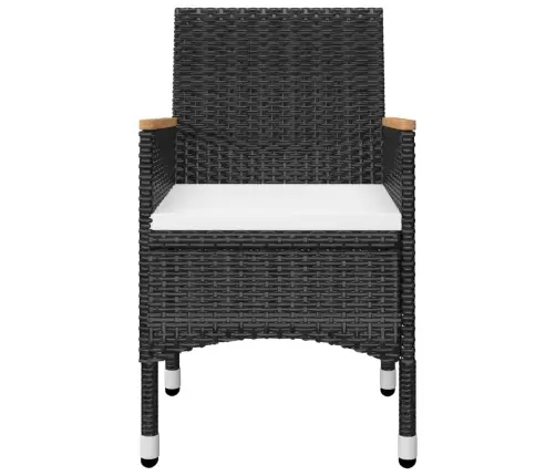 Sodo Valgomojo Baldų Komplektas, 7 Dalių, Juodos Spalvos