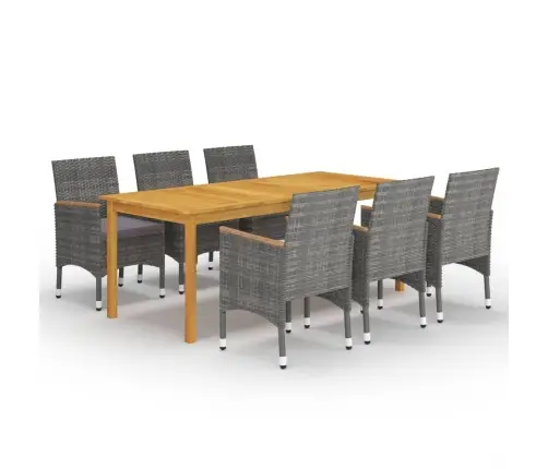 7-Daļīgs Dārza Mēbeļu Komplekts, Pelēks Vidaxl