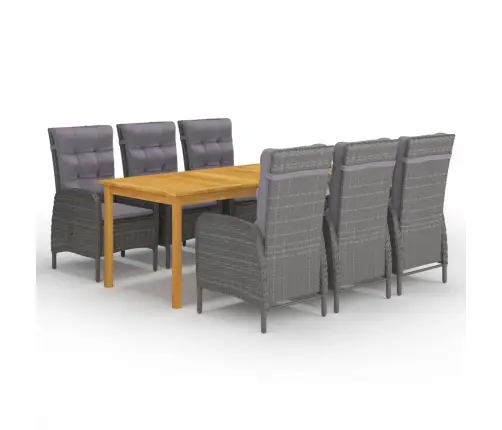 7-Daļīgs Dārza Mēbeļu Komplekts, Pelēks Vidaxl