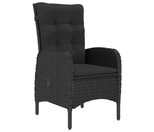 7-Osaline Aiamööbli Komplekt, Must