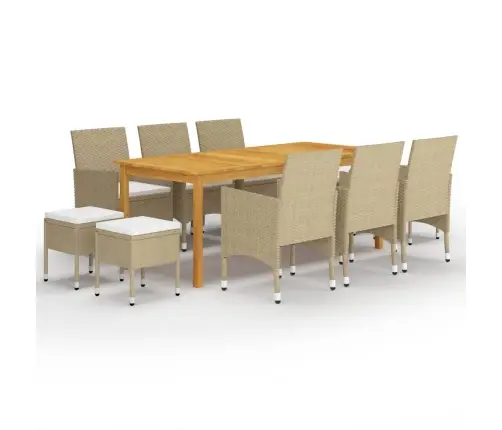 11-Daļīgs Dārza Mēbeļu Komplekts, Bēšs Vidaxl