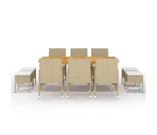 11-Daļīgs Dārza Mēbeļu Komplekts, Bēšs Vidaxl