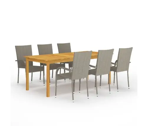 7-Daļīgs Dārza Mēbeļu Komplekts, Pelēks Vidaxl