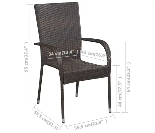 9-Daļīgs Dārza Mēbeļu Komplekts, Brūns Vidaxl