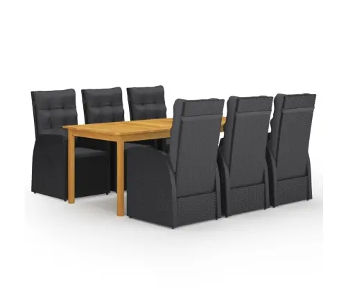 Sodo Valgomojo Komplektas, 7 Dalių, Juodas (147877+3X46065)