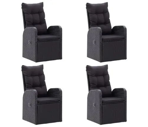 7-Osaline Aiamööbli Komplekt, Must 7-Osaline Aiamööbli Komplekt, Must