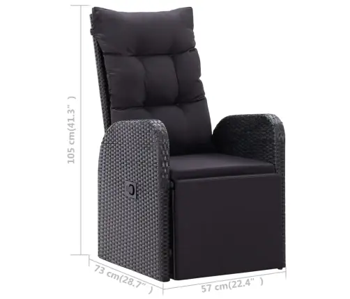 7-Osaline Aiamööbli Komplekt, Must 7-Osaline Aiamööbli Komplekt, Must