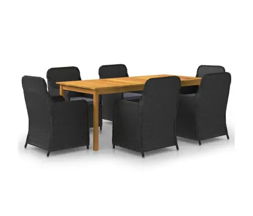 7-Daļīgs Dārza Mēbeļu Komplekts, Melns Vidaxl