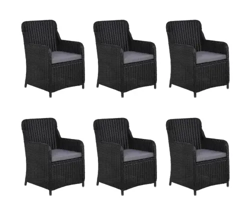 7-Daļīgs Dārza Mēbeļu Komplekts, Melns Vidaxl