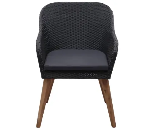 9-Daļīgs Dārza Mēbeļu Komplekts, Melns Vidaxl