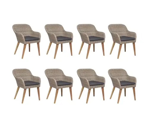 9-Daļīgs Dārza Mēbeļu Komplekts, Brūns Vidaxl