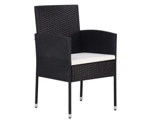 9-Daļīgs Dārza Mēbeļu Komplekts, Melns Vidaxl