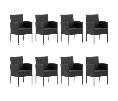 9-Osaline Aiamööbli Komplekt, Must