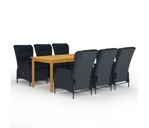 Sodo Valgomojo Komplektas, 7 Dalių, Tamsiai Pilkas