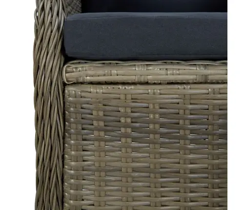 Sodo Valgomojo Baldų Komplektas, 7 Dalių, Rudos Spalvos