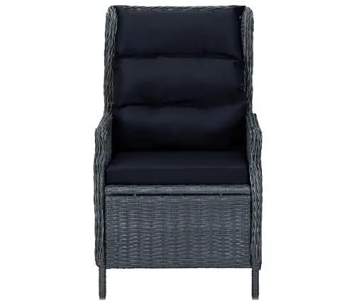 9-Daļīgs Dārza Mēbeļu Komplekts, Tumši Pelēks Vidaxl