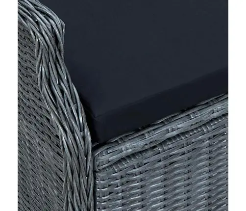 9-Daļīgs Dārza Mēbeļu Komplekts, Tumši Pelēks Vidaxl