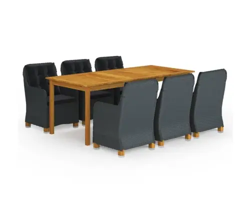 7-Daļīgs Dārza Mēbeļu Komplekts, Tumši Pelēks Vidaxl