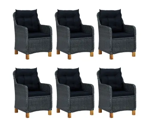 7-Daļīgs Dārza Mēbeļu Komplekts, Tumši Pelēks Vidaxl