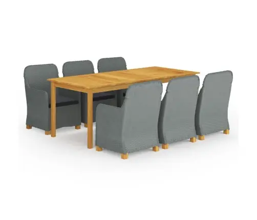 9-Osaline Aiamööbli Söögikomplekt, Helehall